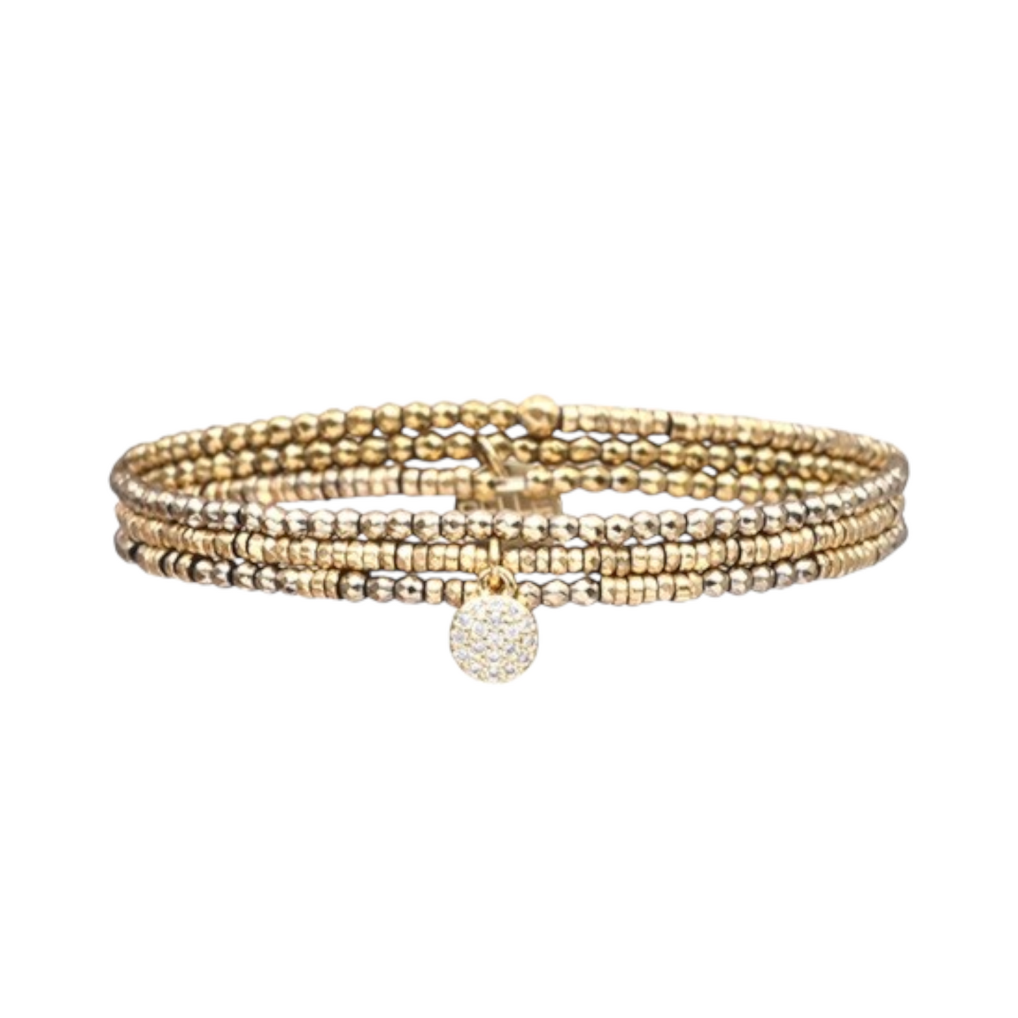 Pulsera 3 vueltas hematitas y 1 charm