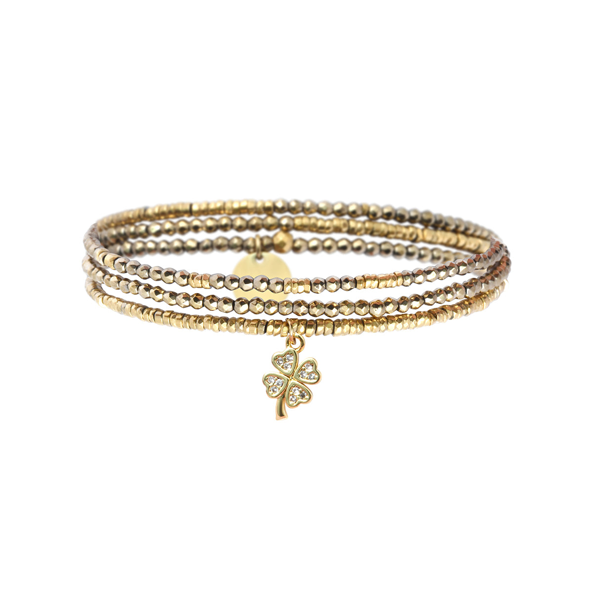 Pulsera 3 vueltas hematitas y 1 charm