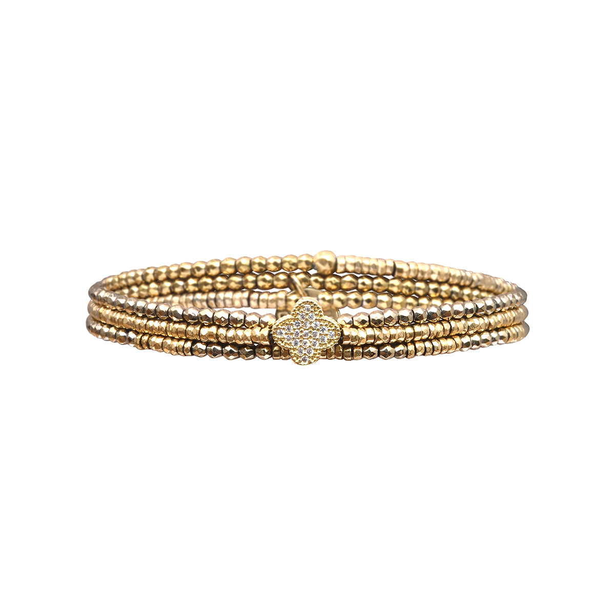 Pulsera 3 vueltas hematitas y 1 charm