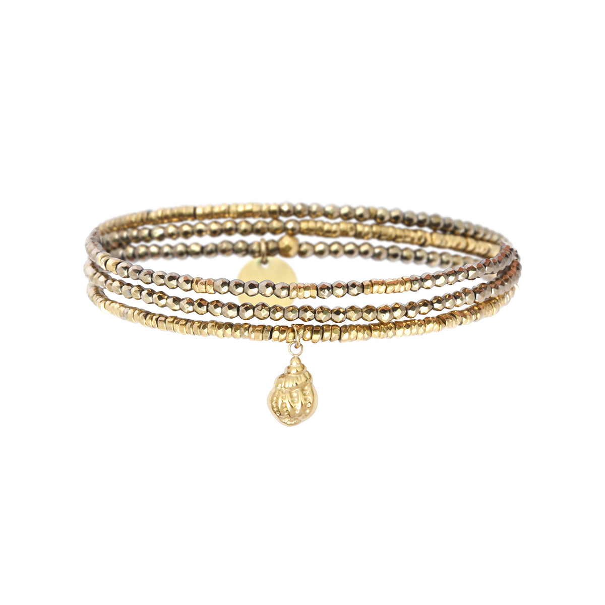 Pulsera 3 vueltas hematitas y 1 charm