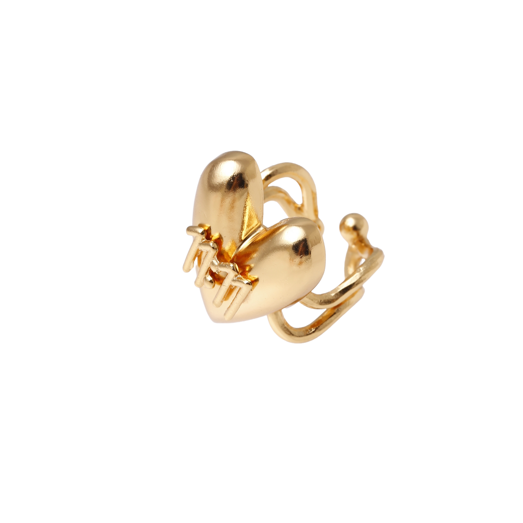 Anillo corazon 11:11 olas ajustable