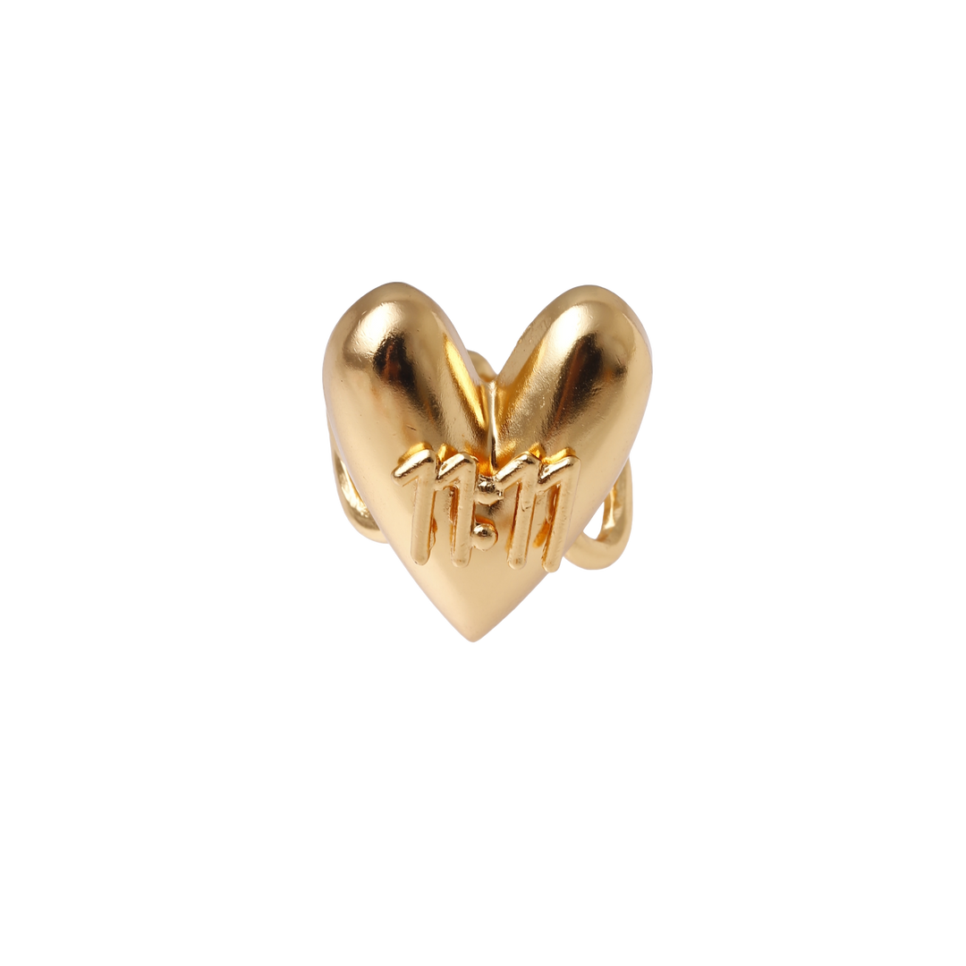 Anillo corazon 11:11 olas ajustable