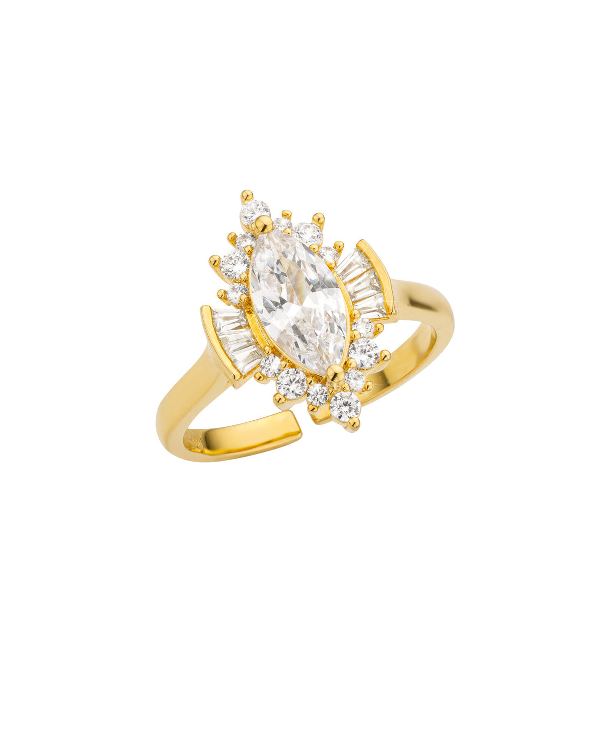 Anillo Oval baguettes alrededor