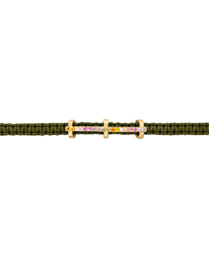 Pulsera tejida barra circonias mexicano