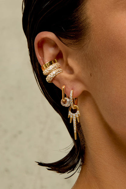 Cuff chunky 3 lineas circonias
