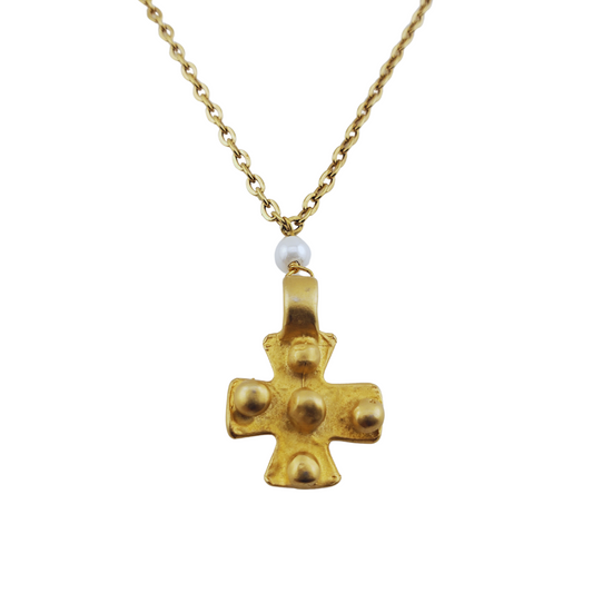 Cadena cruz irregular chunky 1 perlita