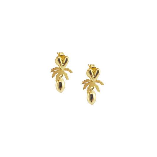 Arete corazon palmera limon