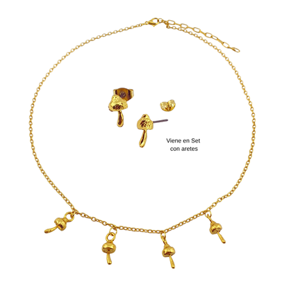 Cadena set arete y Honguitos