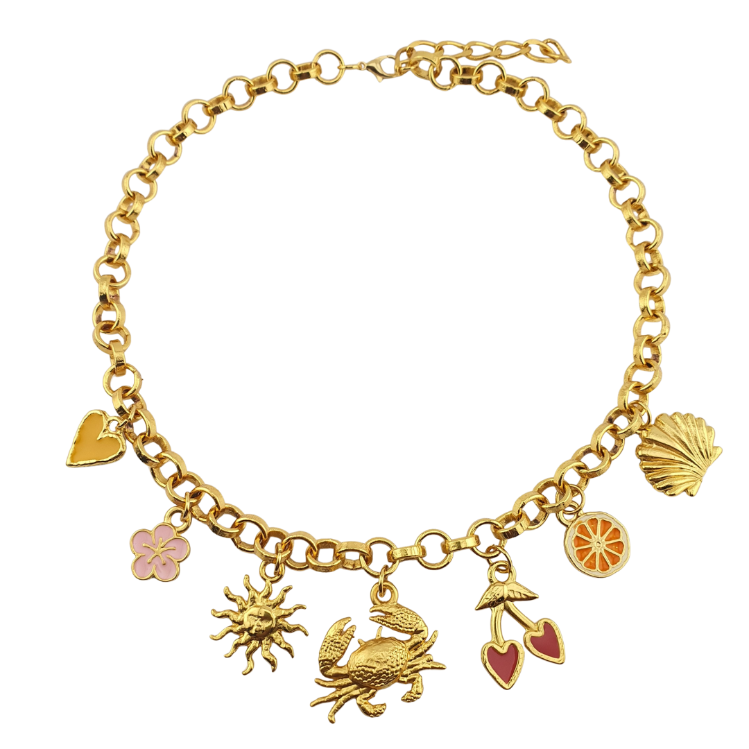Collar 7 charms tropical