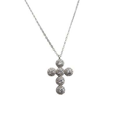 Cadena cruz chunky full circonias
