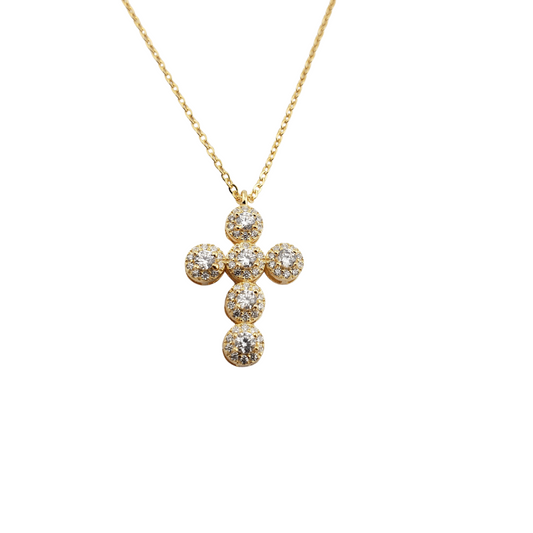 Cadena cruz chunky full circonias