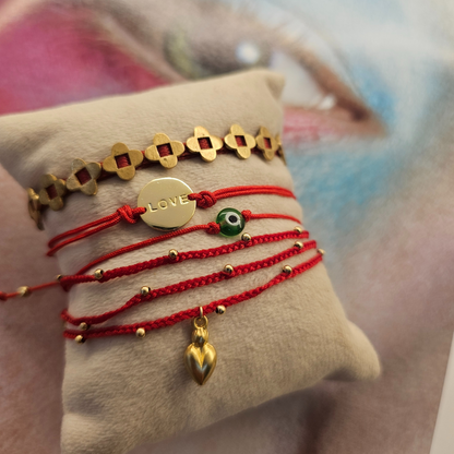 Pulsera hilo y placa love 23 colores
