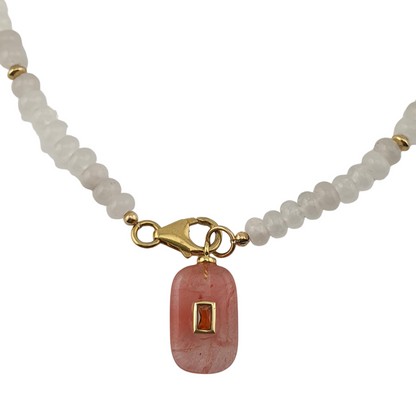 Collar moonstone y cuarzo