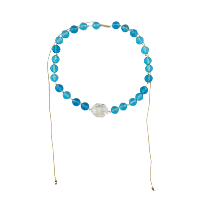 Colla o Choker cristal checo y almendra facetada