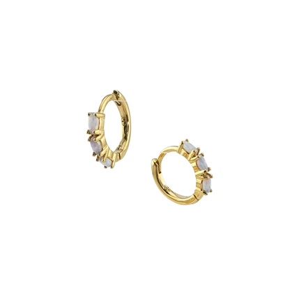 Arracada baguette opalos