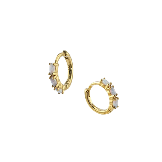 Arracada baguette opalos