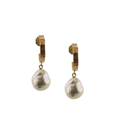 Arracada media perla barroca