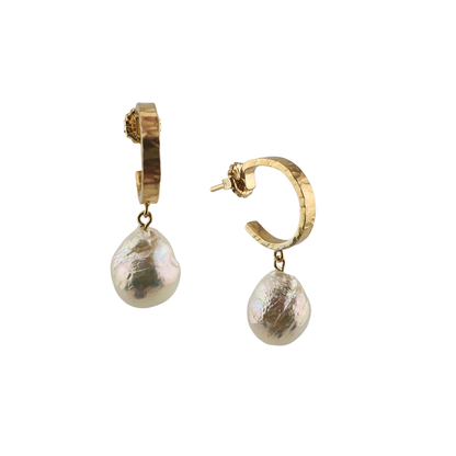 Arracada media perla barroca