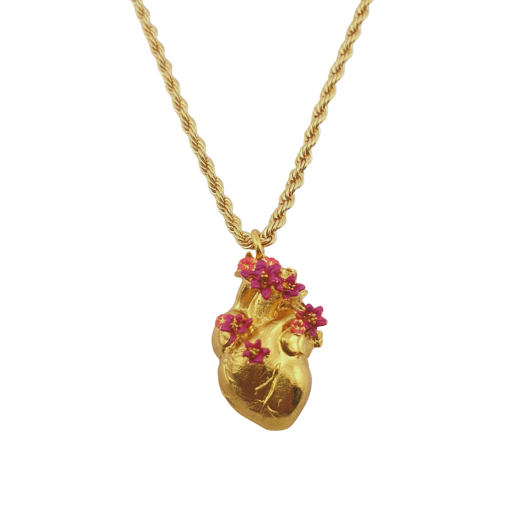 Cadena corazon real enamel
