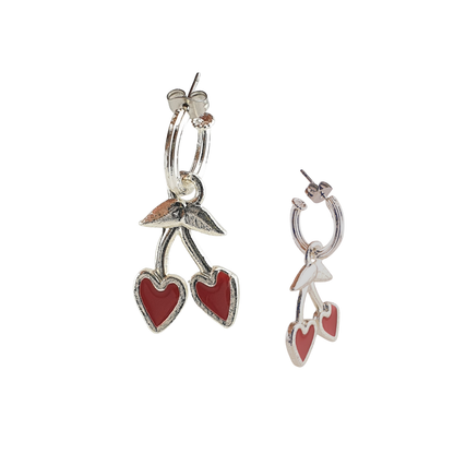 Arracada media cereza enamel