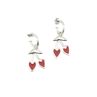 Arracada media cereza enamel