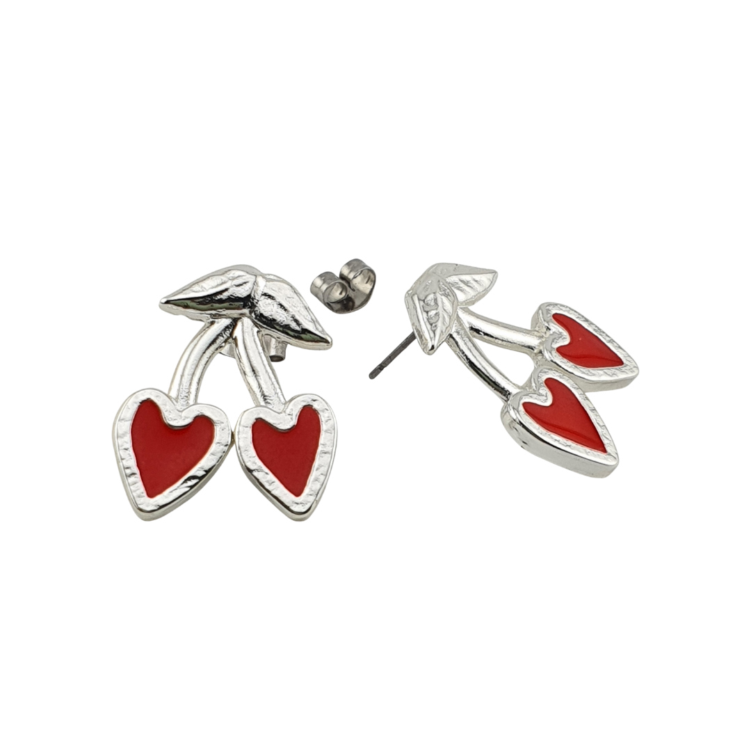 Arete cerezas rojas chica