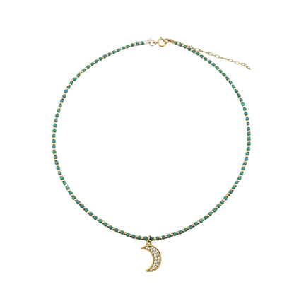 Cadena cristal y bolitas