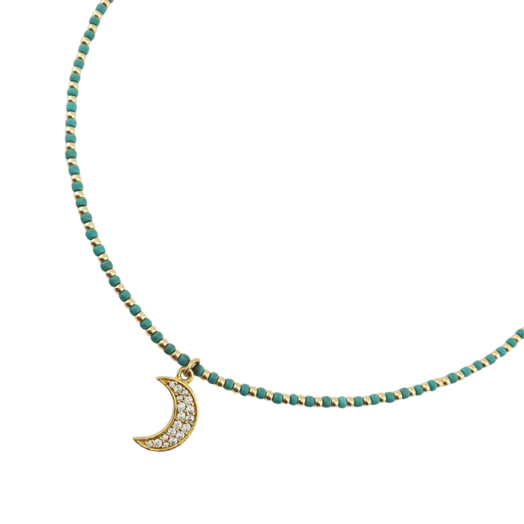 Cadena cristal y bolitas