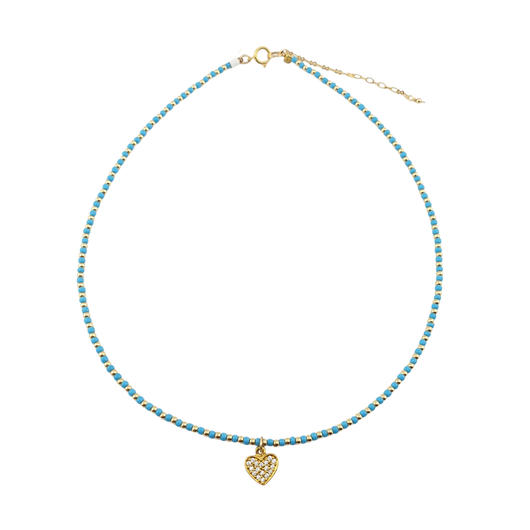 Cadena cristal y bolitas