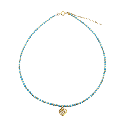 Cadena cristal y bolitas