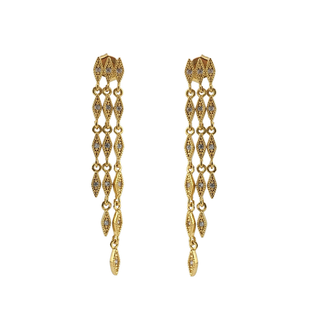 Arete 3 lineas de rombos colgantes