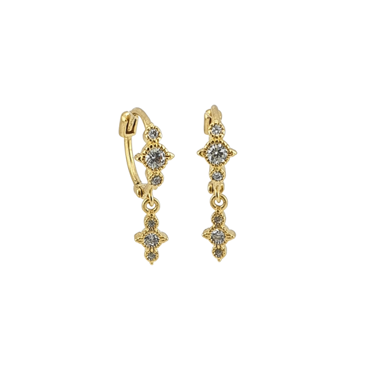 Arracada burbujas martelinadas circonias