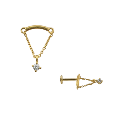 Arete helix cadena punto luz colgante