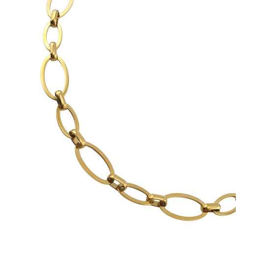 Cadena ovalo delgado y grapa