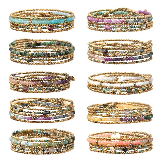 Pulsera 5 vueltas mix piedras naturales