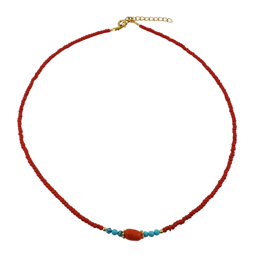 Collar cristal coral