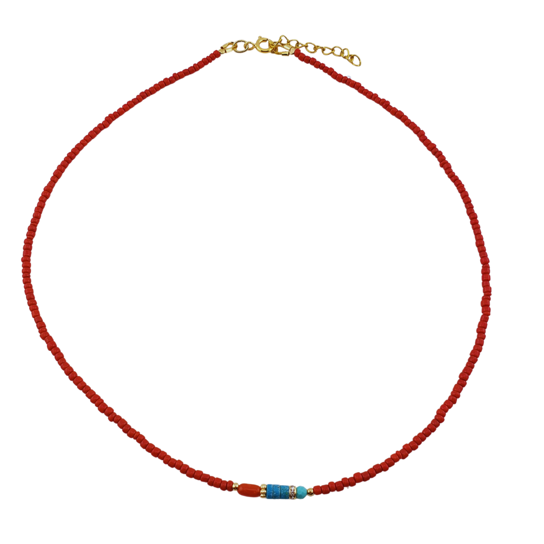Collar cristal coral