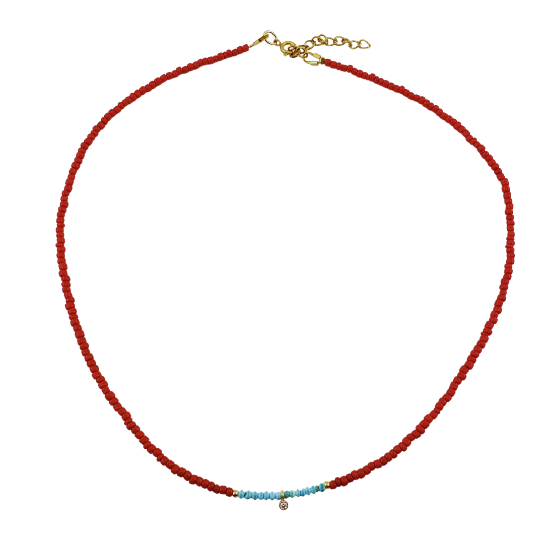 Collar cristal coral