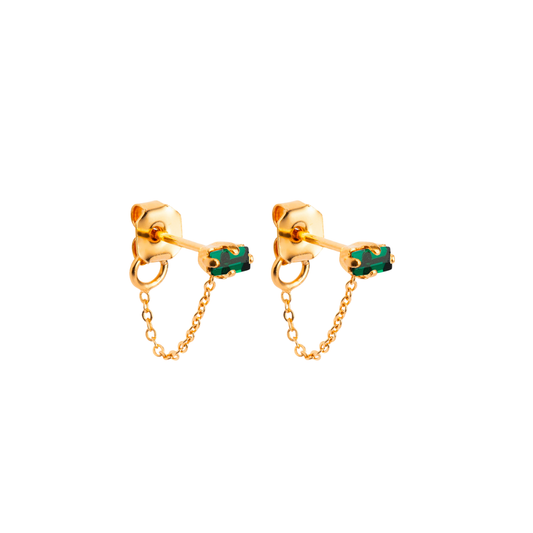 Arete baguette y cadena a mariposa