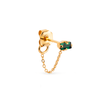 Arete baguette y cadena a mariposa
