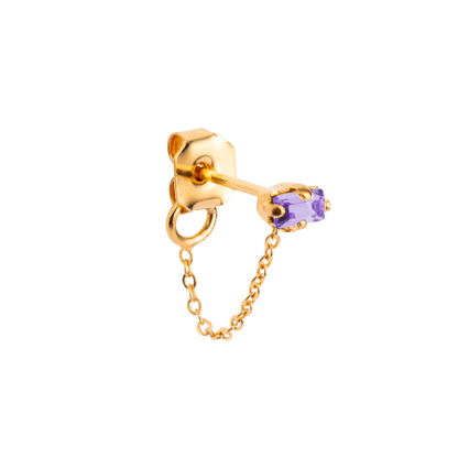 Arete baguette y cadena a mariposa