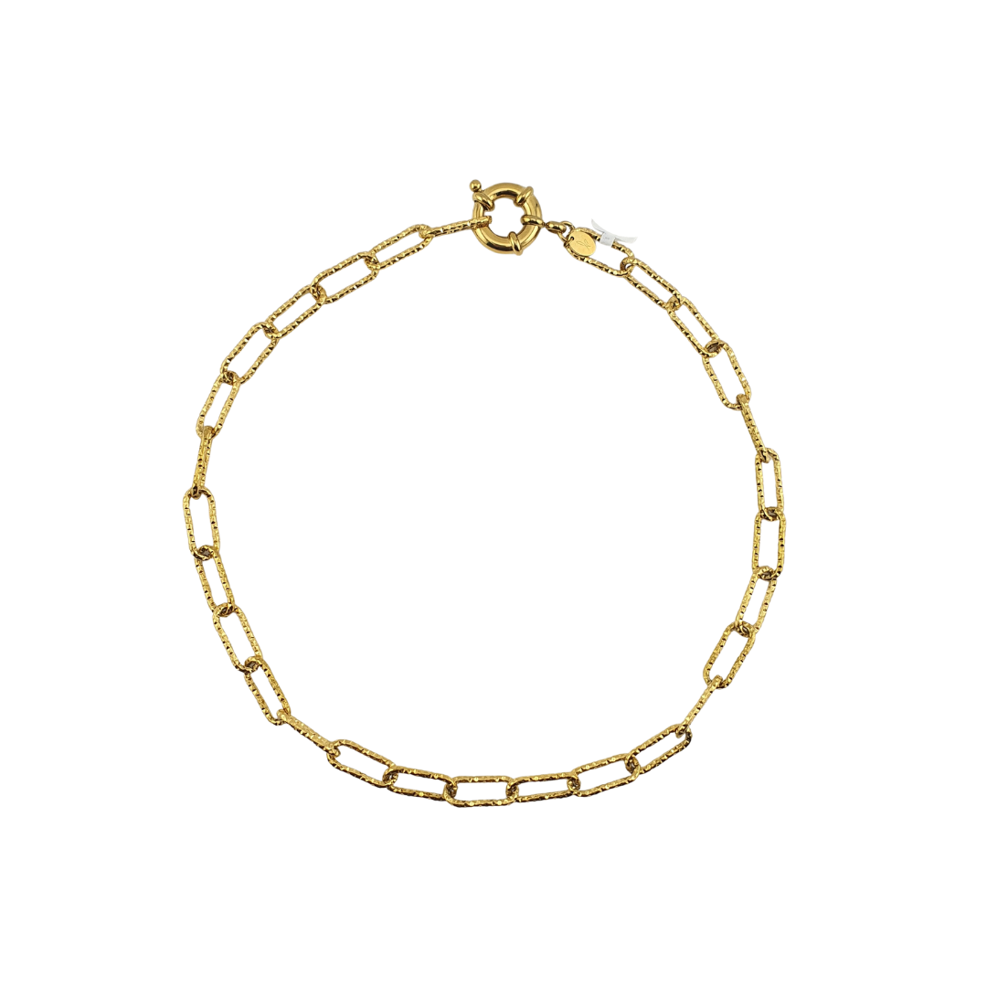 Cadena paper oval facetado broche