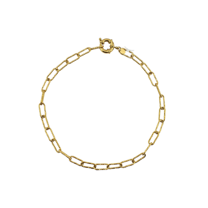 Cadena paper oval facetado broche