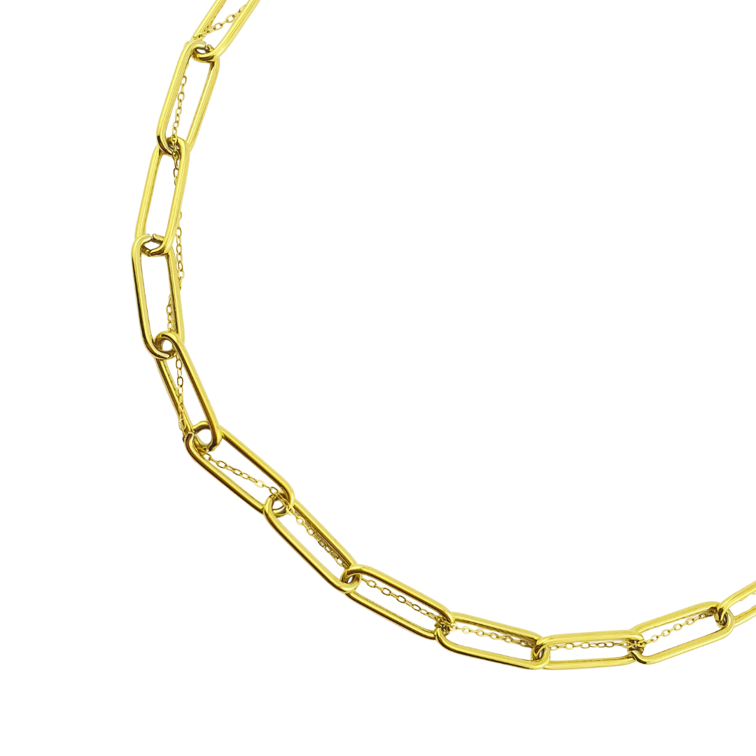 Cadena paper delgado oval y cadena basica