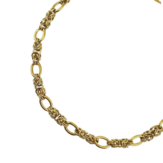 Cadena de oval aros y racimo con  broche oval