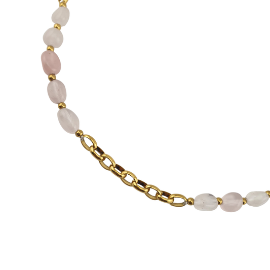 Cadena de cuarzos y óvalos curvo