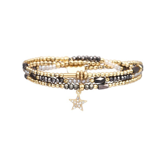 Pulsera 3 vueltas hematita estrella