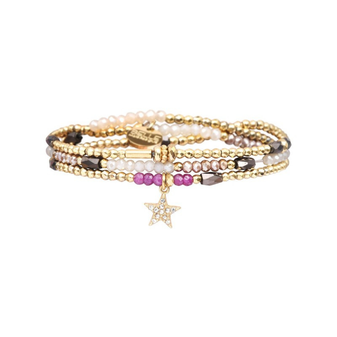 Pulsera 3 vueltas hematita estrella