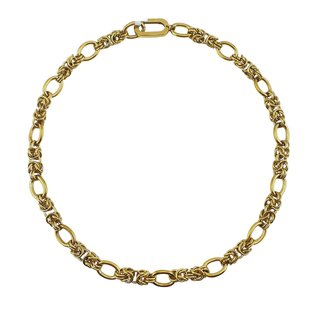 Cadena de oval aros y racimo con  broche oval