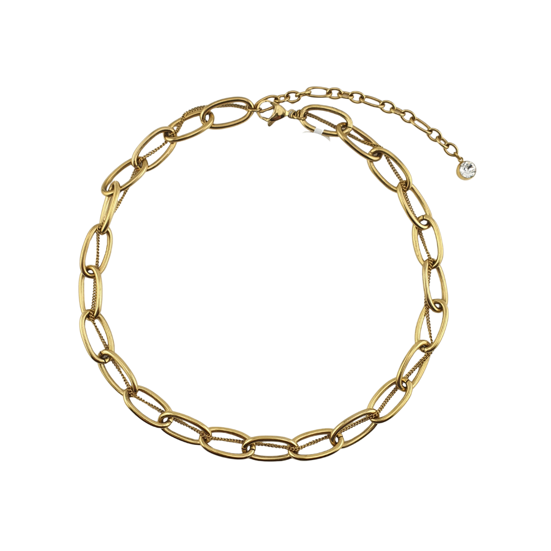 Cadena oval satinada y Cadena básica